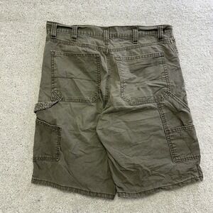 Vintage Faded Glory Carpenter Shorts Men's 32 Green Baggy Faded Canvas Work 90s